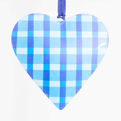 Joy Hand Painted Heart Tree Decoration Blues