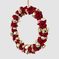 Liberty Red Velvet & Gold Bell Wreath