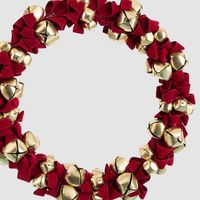 Liberty Red Velvet & Gold Bell Wreath