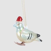 Vintage Robin w Santa Hat Decoration