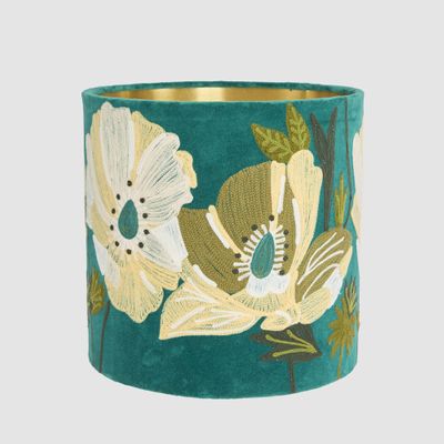 Wildflower Velvet Drum Shade Teal Multi