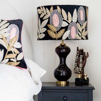 Velvet Drum Shade - Banksia - Black Multi Large