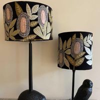 Velvet Drum Shade - Banksia - Black Multi Large