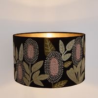Velvet Drum Shade - Banksia - Black Multi Large