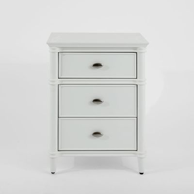 Dakota Bed Side Table 3 Drawer White