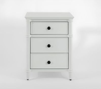 Dakota Bed Side Table 3 Drawer White