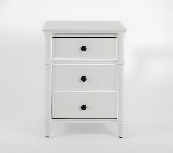 Dakota Bed Side Table 3 Drawer White