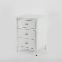 Dakota Bed Side Table 3 Drawer White