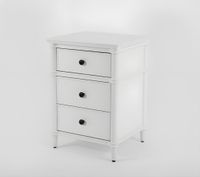 Dakota Bed Side Table 3 Drawer White