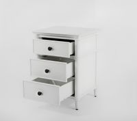 Dakota Bed Side Table 3 Drawer White