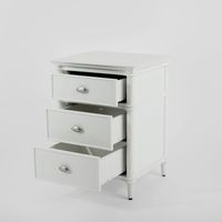 Dakota Bed Side Table 3 Drawer White
