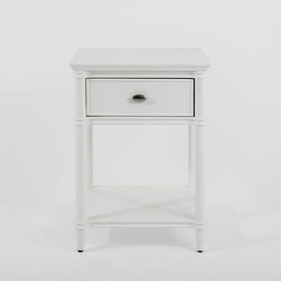 Dakota Bed Side Table 1 Drawer White