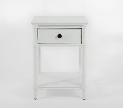 Dakota Bed Side Table 1 Drawer White