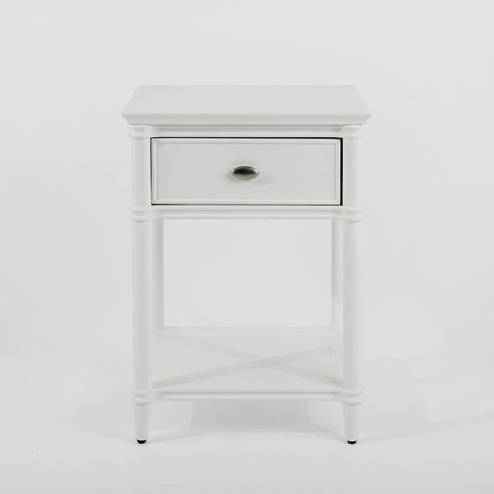 Dakota Bed Side Table 1 Drawer White