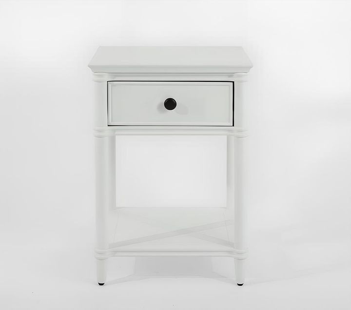 Dakota Bed Side Table 1 Drawer White
