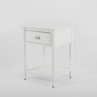 Dakota Bed Side Table 1 Drawer White