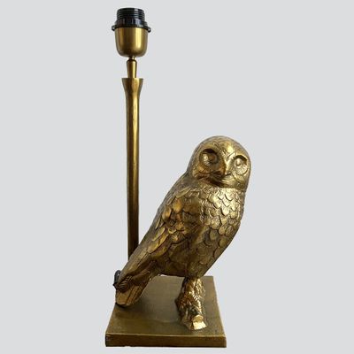 Owl Table Lamp Base only Antique Gold