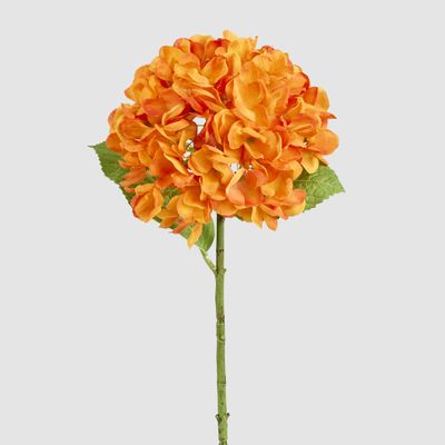 Hydrangea Flower Stem 48cm Orange