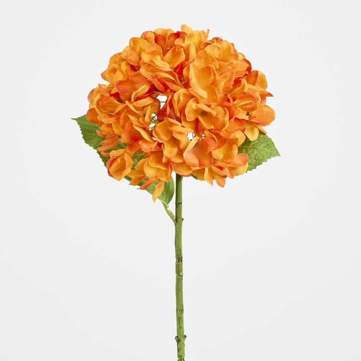 Hydrangea Flower Stem 48cm Orange