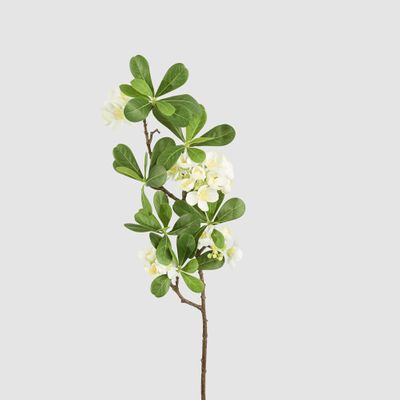 Leafy Blossom Floral Stem White