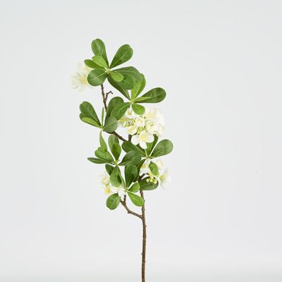 Leafy Blossom Floral Stem White