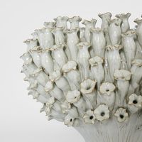 Flower Vase with Wide Open Top White