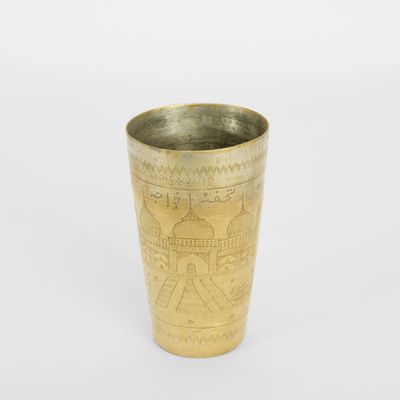 Decorative Wooden Brass Lassi Glass