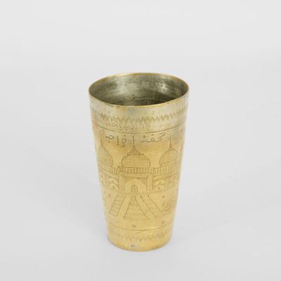 Decorative Wooden Brass Lassi Glass