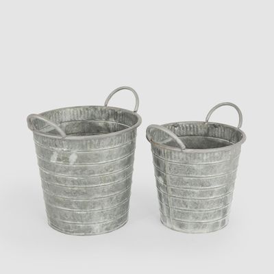 Parterre Zinc Buckets Set of 2
