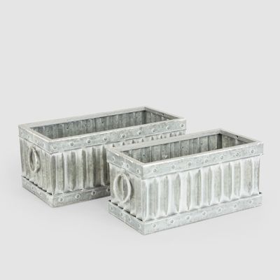 Saintes Zinc Planters Set of 2