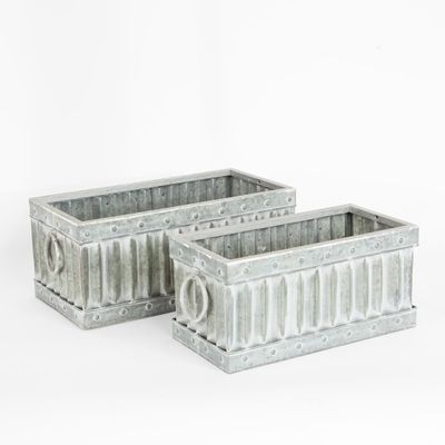 Saintes Zinc Planters Set of 2