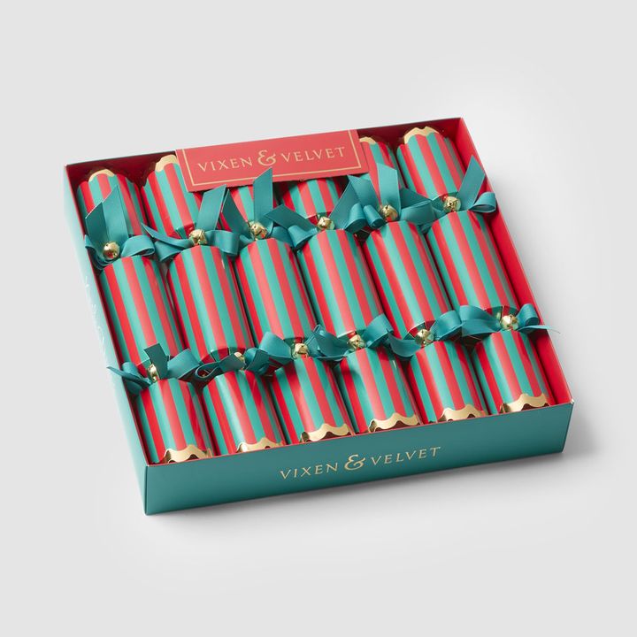 Noel Stripe Emerald Crackers &ndash; Box of 6