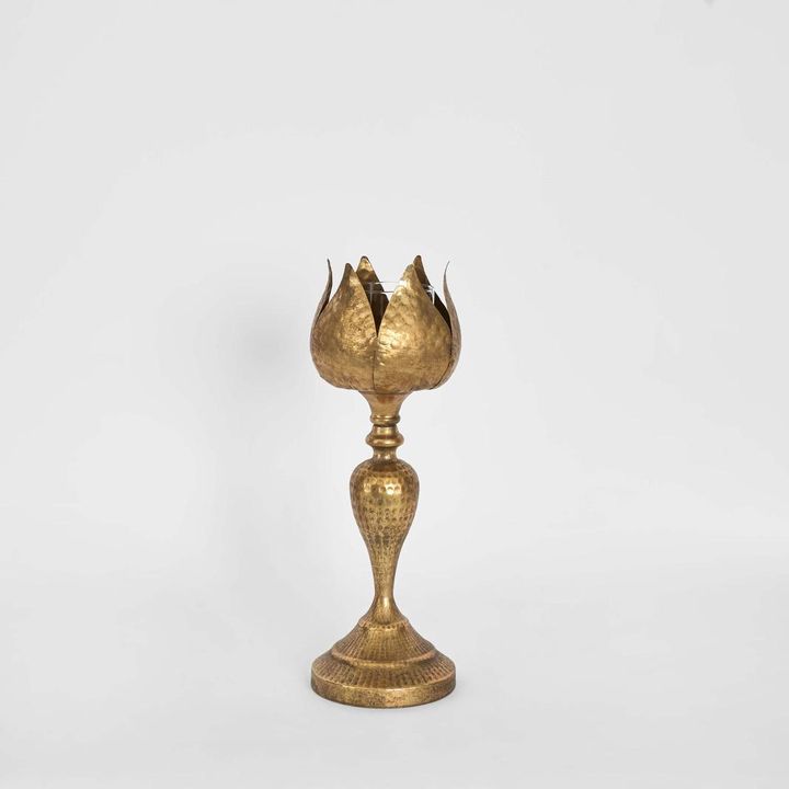 Pod Golden Candle Stand Small