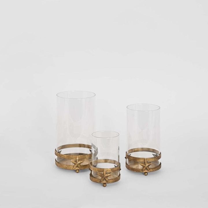 Golden Star Candle Stands Set of 3