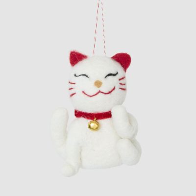 Jolly Lucky Cat Hanging Tree Decoration