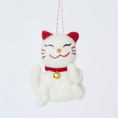 Jolly Lucky Cat Hanging Tree Decoration