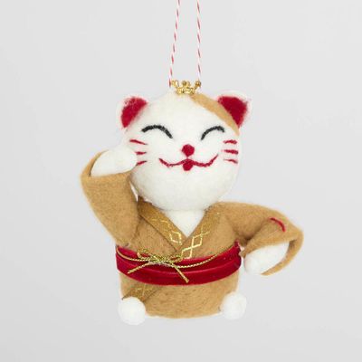 Joy Lucky Cat Hanging Tree Decoration