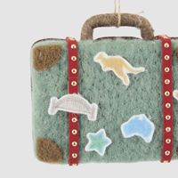 Aussie Suitcase Let's Travel Tree Decoration Green