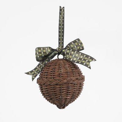 Rattan Bauble Large Chocolate Brown