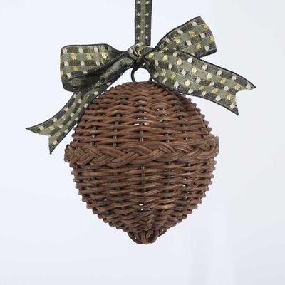 Rattan Bauble Large Chocolate Brown