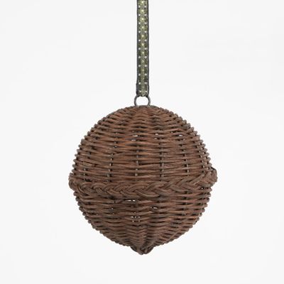Rattan Bauble Small Chocolate Brown