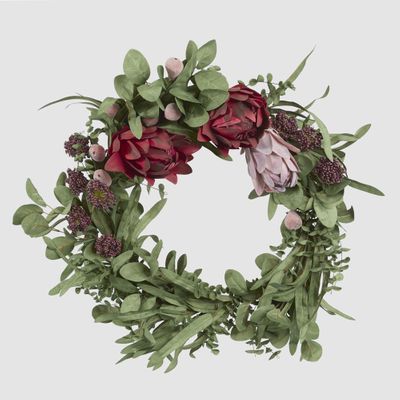 Mixed Native Protea Wreath Red 65cm