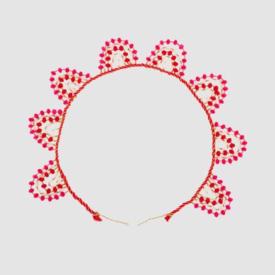 Maroc Pom Pom Garland Red & Fuchsia