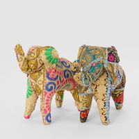 Khambadiya Vibrant Gold Handmade Elephant