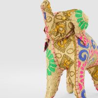 Khambadiya Vibrant Gold Handmade Elephant