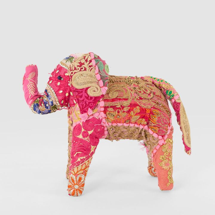 Khambadiya Handmade Elephant Fuchsia