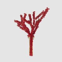 Beaded Coral Napkin Ring Red