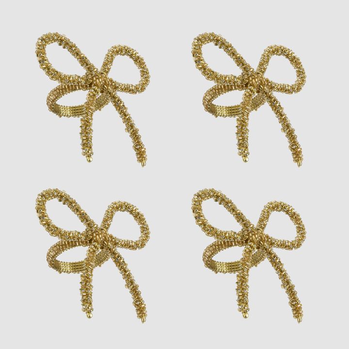 Tiffany Bow Napkin Ring Gold - Set of 4