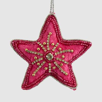 Celine Velvet Star Tree Decoration Pink