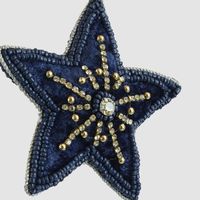 Celine Velvet Star Tree Decoration Blue